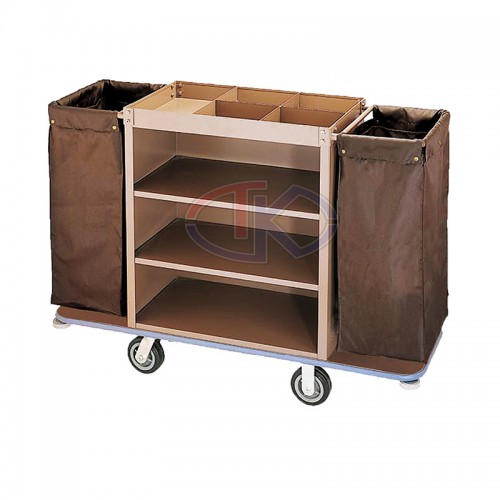 Double room cleaning trolley