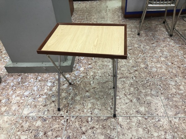 Folding TV tray wooden top metal stainless steel table for USA market