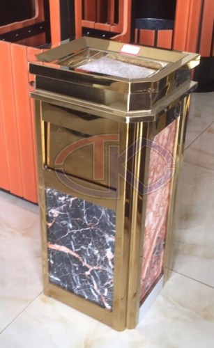 Gold coated stainless steel dustbin