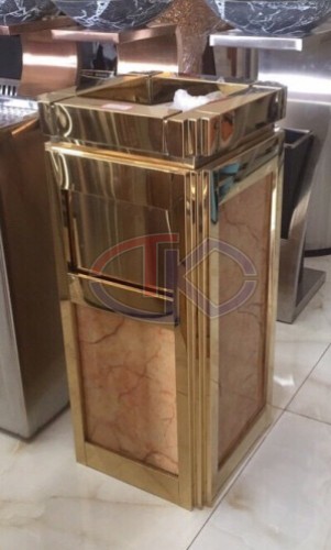Lobby square stainless steel dustbin