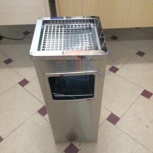 Square stainless steel dustbin