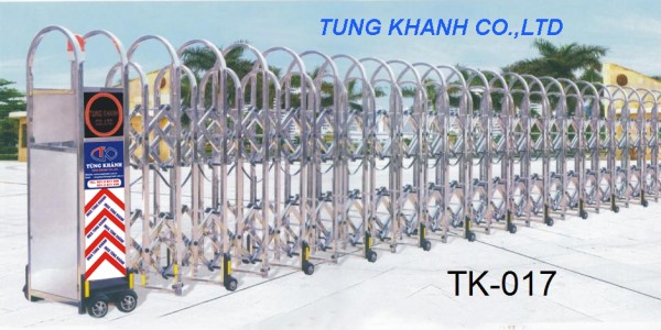 Cổng xếp điện Inox TK-017 (SUS 201, SUS 304)