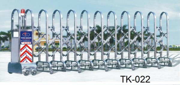 Cổng xếp điện Inox TK-022 (SUS 201)