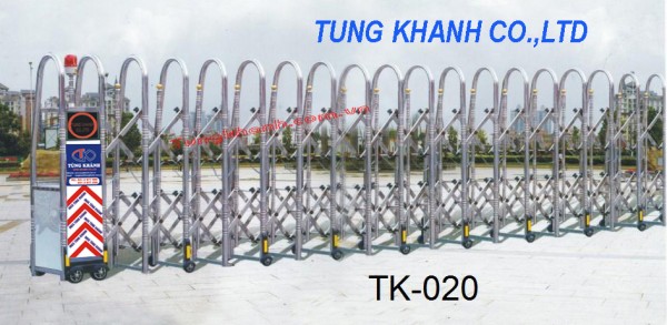 Cổng xếp điện Inox TK-020 (SUS 201)