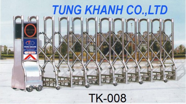 Cổng xếp điện Inox TK-008 (SUS 201)
