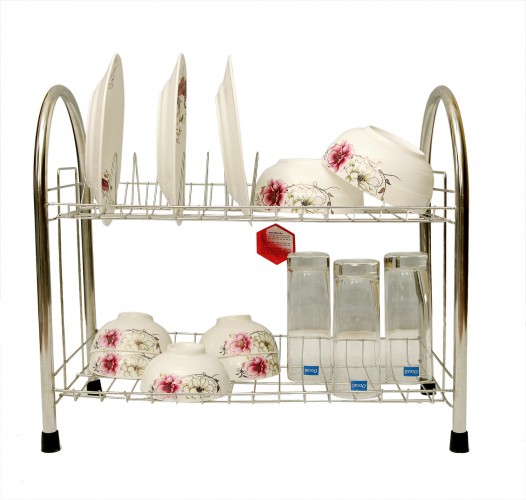 2 level stainless steel dish drying rack