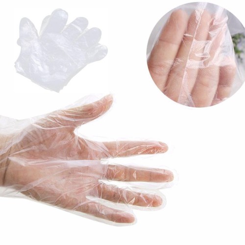 HDPE plastic and compostable disposable glove