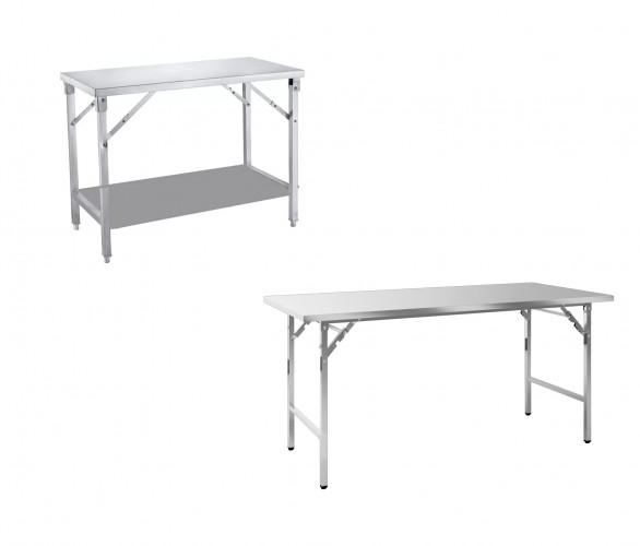 Stainless steel folding kitchen table