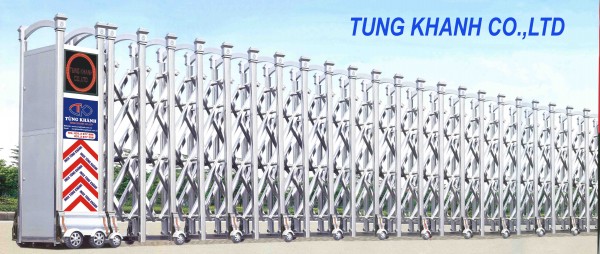 Cổng xếp điện Inox TK-077 (SUS 201)