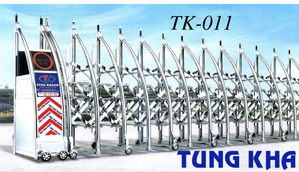 Cổng xếp điện Inox TK-011 (SUS 201)