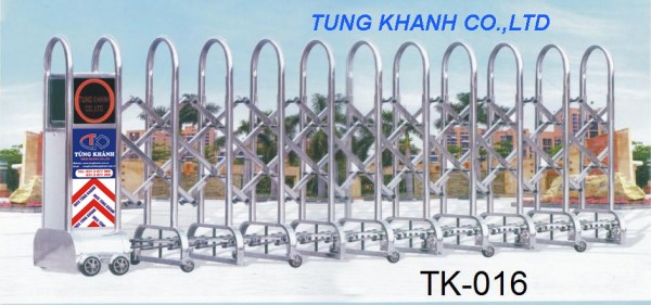 Cổng xếp điện Inox TK-016 (SUS 201)