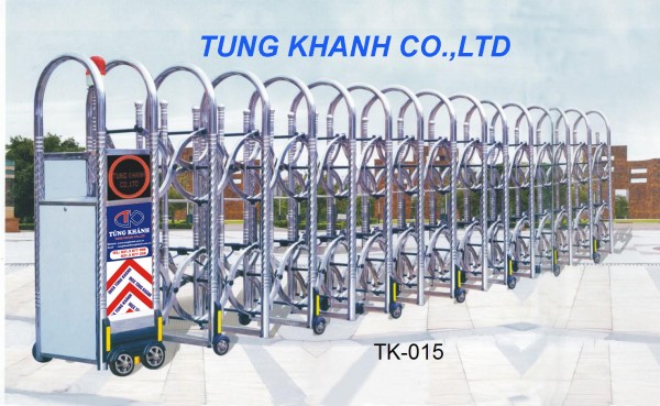 Cổng xếp điện Inox TK-015 (SUS 201)