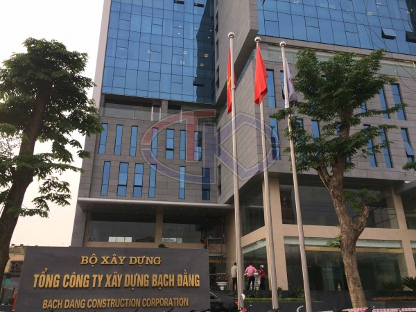 Lắp đặt cột cờ Inox 304 xoay 360 độ tại Tổng công ty Xây dựng Bạch Đằng, Hải Phòng